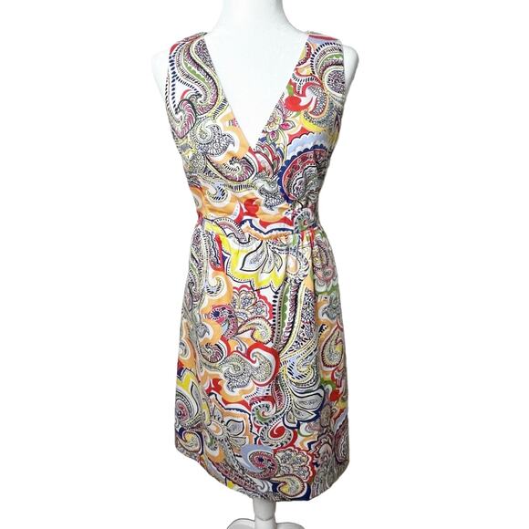 Tommy Hilfiger Women's Sheath Dress 6 Paisley Print Sleeveless Multicolor Cotton - Picture 1 of 10